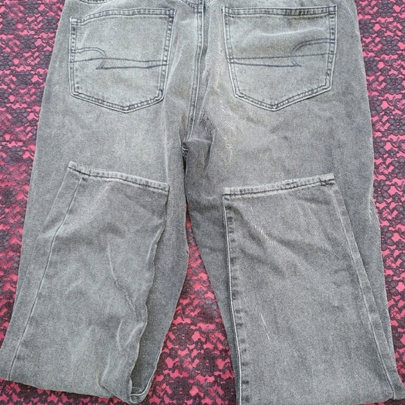 American Eagle Outfitters Black Faded Straight Leg Jeans Size 14 - Picture 8 of 8